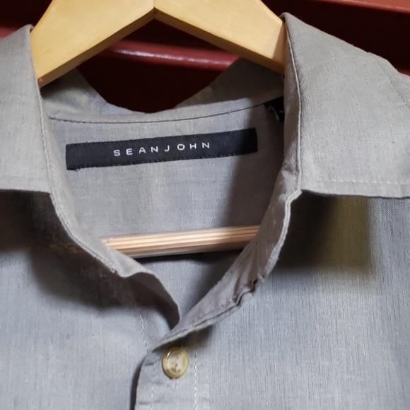 SEAN JOHN GRAY SHORT SLEEVE SHIRT SZ L - Picture 4 of 8
